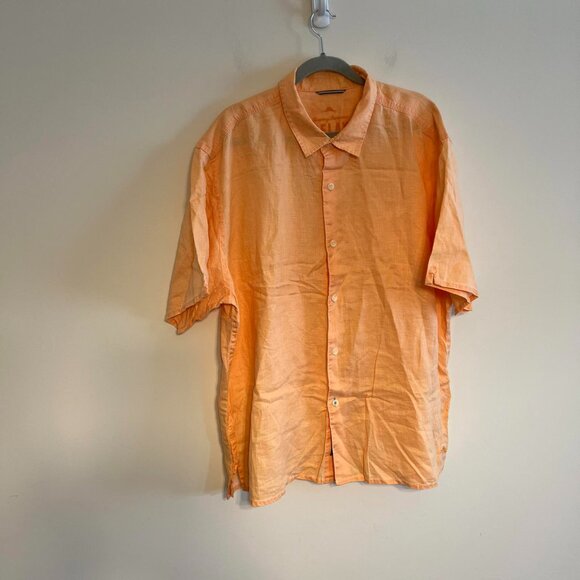 Tommy Bahama relax Linen Orange Cream Short Sleeve Vacation XXL - Picture 1 of 6